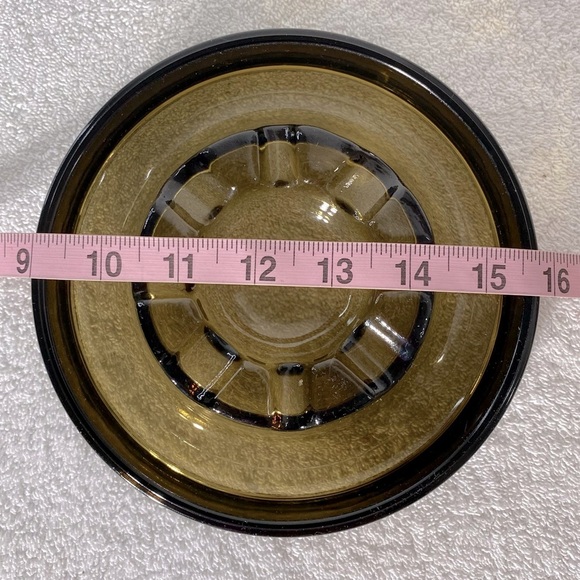 Vintage MCM Smoky Glass Ashtray Trinket Dish Glass Decor - Picture 2 of 14